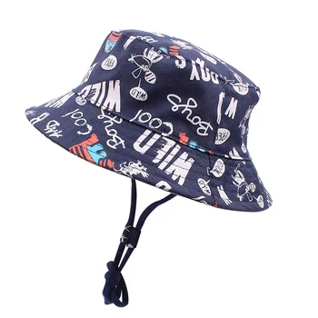 

Cartoon Baby Boys Hat Sun Protect Kids Summer Hat Fashion Boys Sun Cap Cute Print Children Bucket Hat Baby Boys Clothing 0-8Y