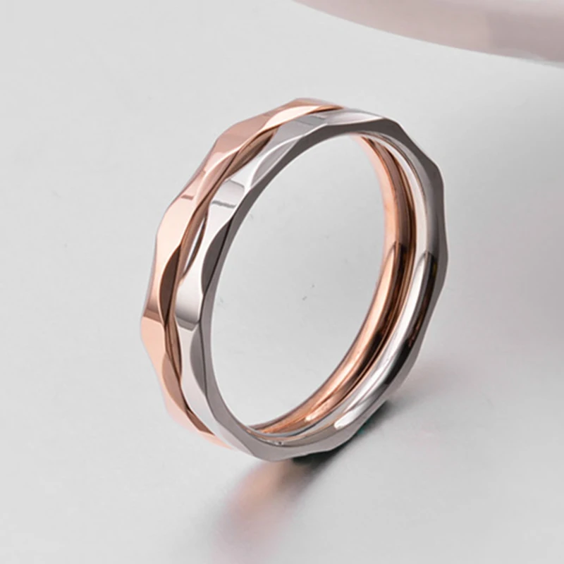 Stainless Steel 316L Diamond shape Lovers Wedding Ring 2mm Width Jewelry gift wedding rings,finger rings,jewelry rings,ring jewelry,couple rings