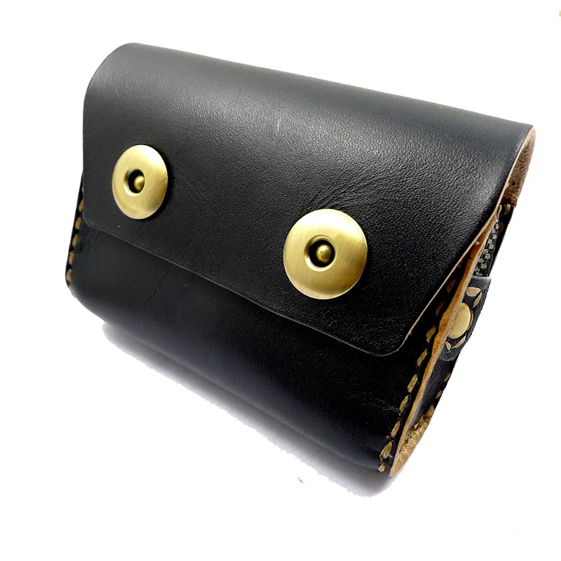 

Genuine Leather Waist Bag Small fanny Pack Hand-made Belt Wallet Credit Card Holder Car Key Case House Keys Pouch Men S3618dgs