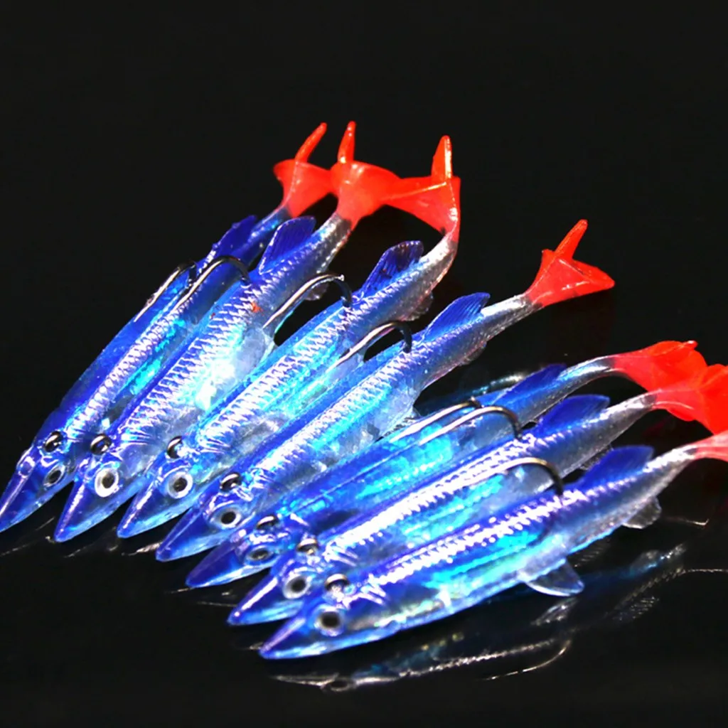 ISHOWTIENDA Lure Soft Bait Single Hook Pack Lead Fish Road Yat shaped