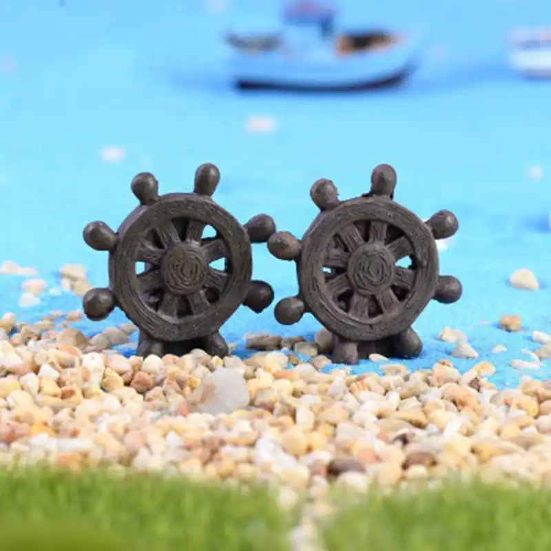 Zocdou 1 peça navio leme volante barco barco barco barco barque helm navegação modelo de mar estátua diy estatueta artesanato ornamento miniaturas