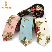 Фирменная Новинка 6 см галстук винтажный хлопково-льняные, с цветочным принтом галстук для шеи мужской деловой галстук-бабочка Gravatas модные повседневные Галстуки с принтом для мужчин свадебные
