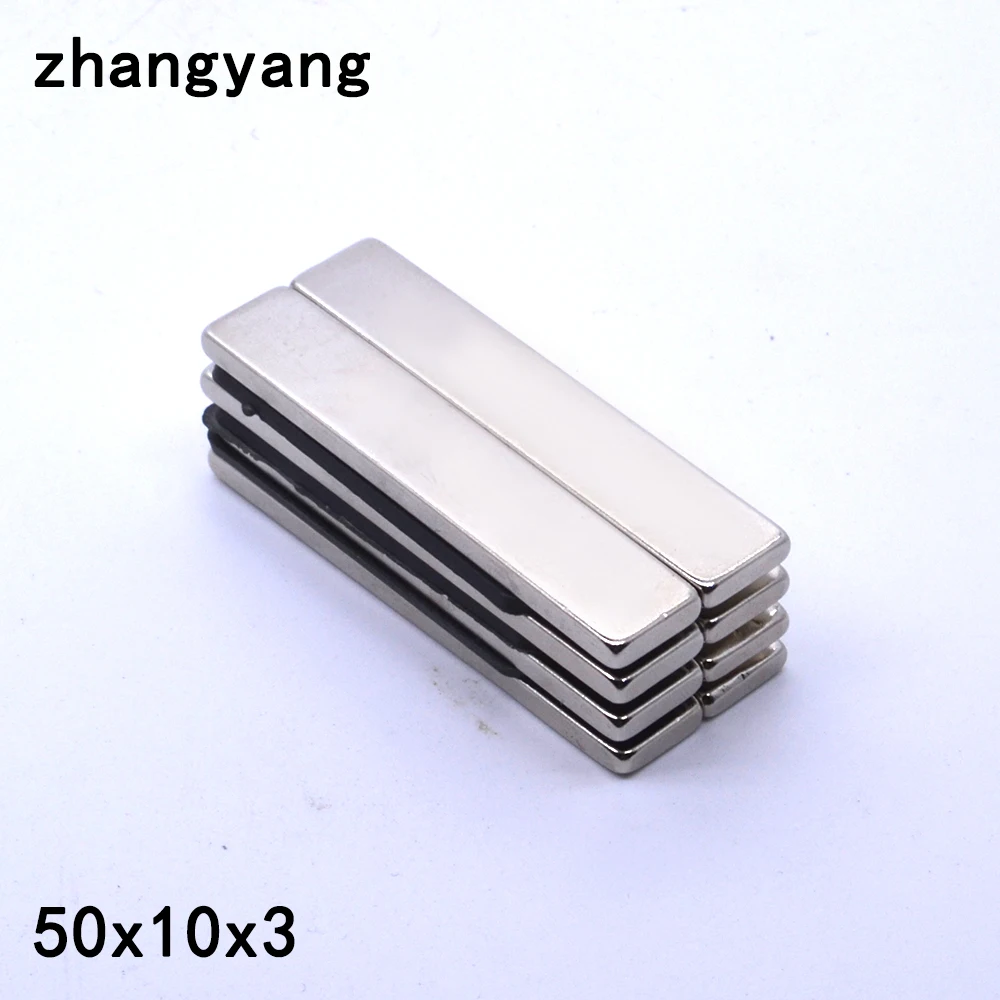 50pcs 50 x 10 3 mm N40 Super Strong Block Powerful Neodymium Magnets 50*10*3 Rare Earth Magnet | Обустройство дома
