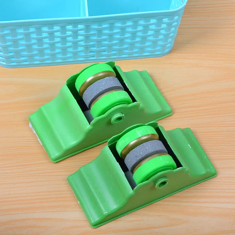 

1PCS Mini Kitchen Knife Sharpener Stone Abrader Two Grinding Wheels Sharpening Tool Kitchen Accessories
