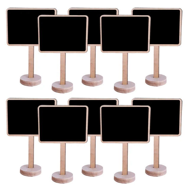 Mini Chalkboards Decorative Signs Blackboard With Easel Stand Base Wooden Messag