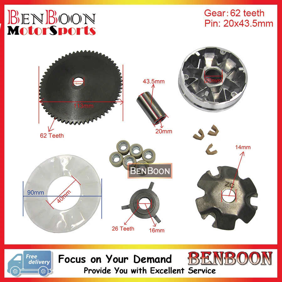 GY6 50cc Engine font b Parts b font Variator Kit 139QMB Chinese Scooter font b Parts
