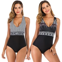 Сексуальный цельный купальник женский купальник плюс размер купальный костюм монокини с пуш-апом женский пляжный однотонный купальный костюм XL