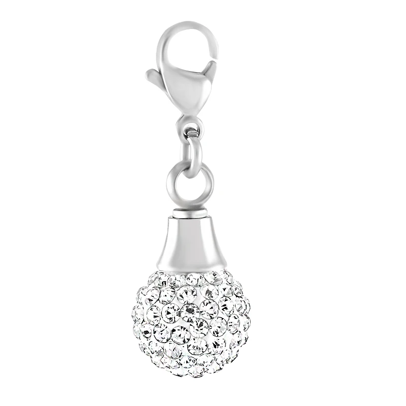 

IJA007 Wholesale 316l Stainless Steel Charm Crystal Ball Cremation Jewelry Accessories