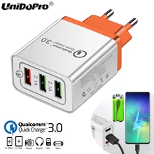 Быстрое зарядное устройство QC 3,0 3-USB евро быстрой зарядки переменного тока Зарядное устройство для samsung Galaxy S10 S10e S10+ S9 S8 Note 9 8 A20 A30 A40 A50 A60 A70 A80