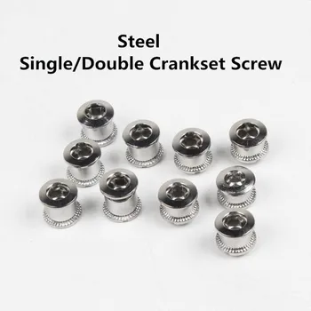 

4 piece/pack MTB Mountain Road Bike Bicycle Steel Single And Double Crankset Crank Screws Nut For Chain Wheel