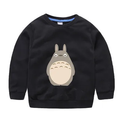 От 2 до 12 лет Totoro/Детский свитер Милая осенняя одежда для малышей Топы для мальчиков и девочек, свитер 06 - Цвет: Черный