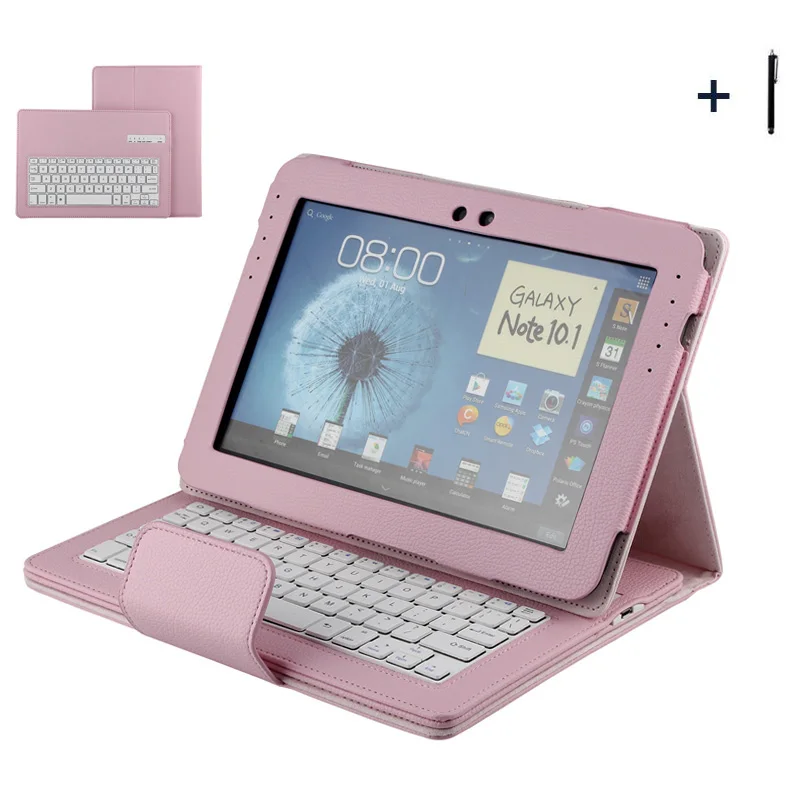 

Bluetooth Keyboard For Samsung Galaxy 10.1 N8000 Wireless Keyboard Case For Samsung Galaxy 10.1 Tablet Flip Leather Cover +Pen