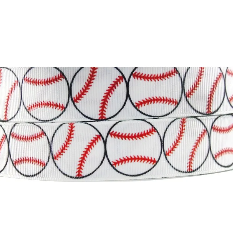 7/8inch 22mm Grosgrain Printed Ribbon Baseball Pattern Sport bing Ruban Cintas 50Yard/lot