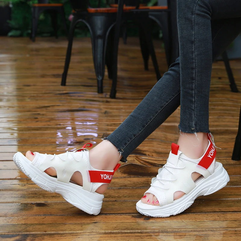 LANIUFA Women Sandals 2019 Breathable Comfort Shopping Ladies Walking Shoes women Summer Platform flats Sandals Shoes mujer #655