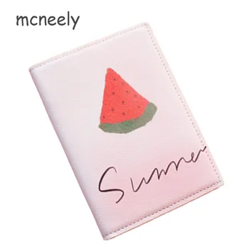 

Mcneely Passport Cover Watermelon block Women Travel Wallets Cover On The Passport Leather Protector Travel Passport Holder