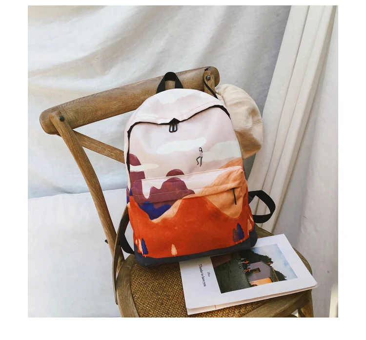 Menghuo Fresh Canvas Backpack Women Landscape School Bags for Teenagers Girls New Backpack Travel Bag Rucksack Mochilas Knapsack_34_21