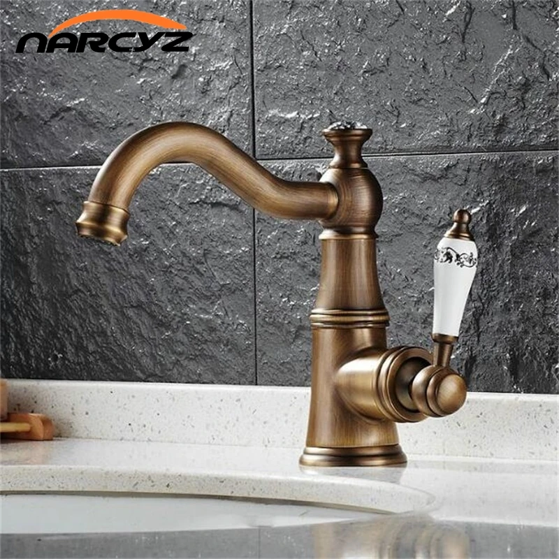 European Aristocratic Basin Faucet Cold Hot Single Lever Crystal