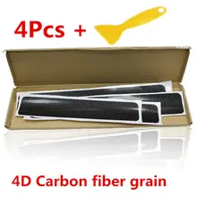 4 шт наклейки на порог черный автомобиль Накладка порога анти-Защита от царапин