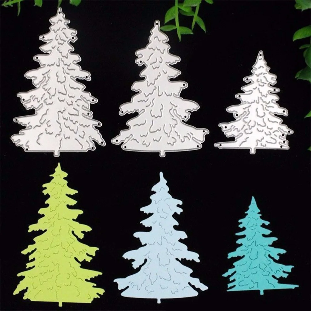 3pcs/set New Christmas Tree Stencil DIY Cutting Dies Scrapbooking Album Punching Template