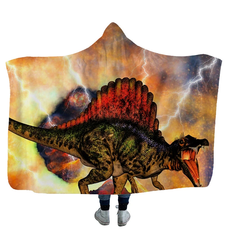 Новейшее одеяло с капюшоном и динозавром из мультфильма для детей, Модный зимний теплый мягкий плюшевый конверт с капюшоном для взрослых, 130*150 см/150*200 см - Цвет: Model 19