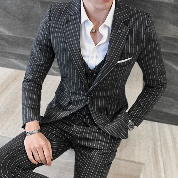 Jackets-Vest-Pants-2019-New-Men-s-Fashion-Boutique-Striped-Business-Casual-Suit-Three-piece (4)
