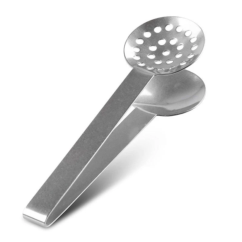 New 1pc Stainless Steel Round Teabag Tongs Tea Bag Squeezer Holder Grip Kitchen Tool