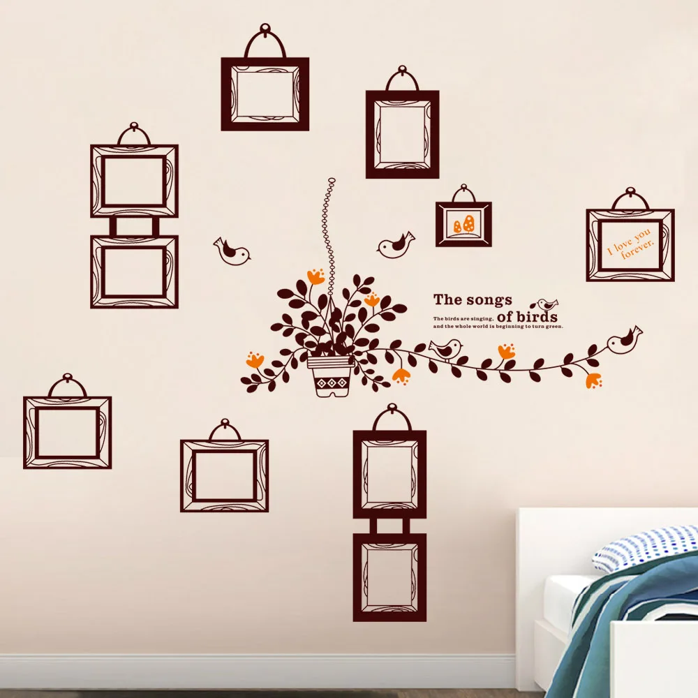 Photo stickers soon of birds wall stickers room decor mural 120*130cm