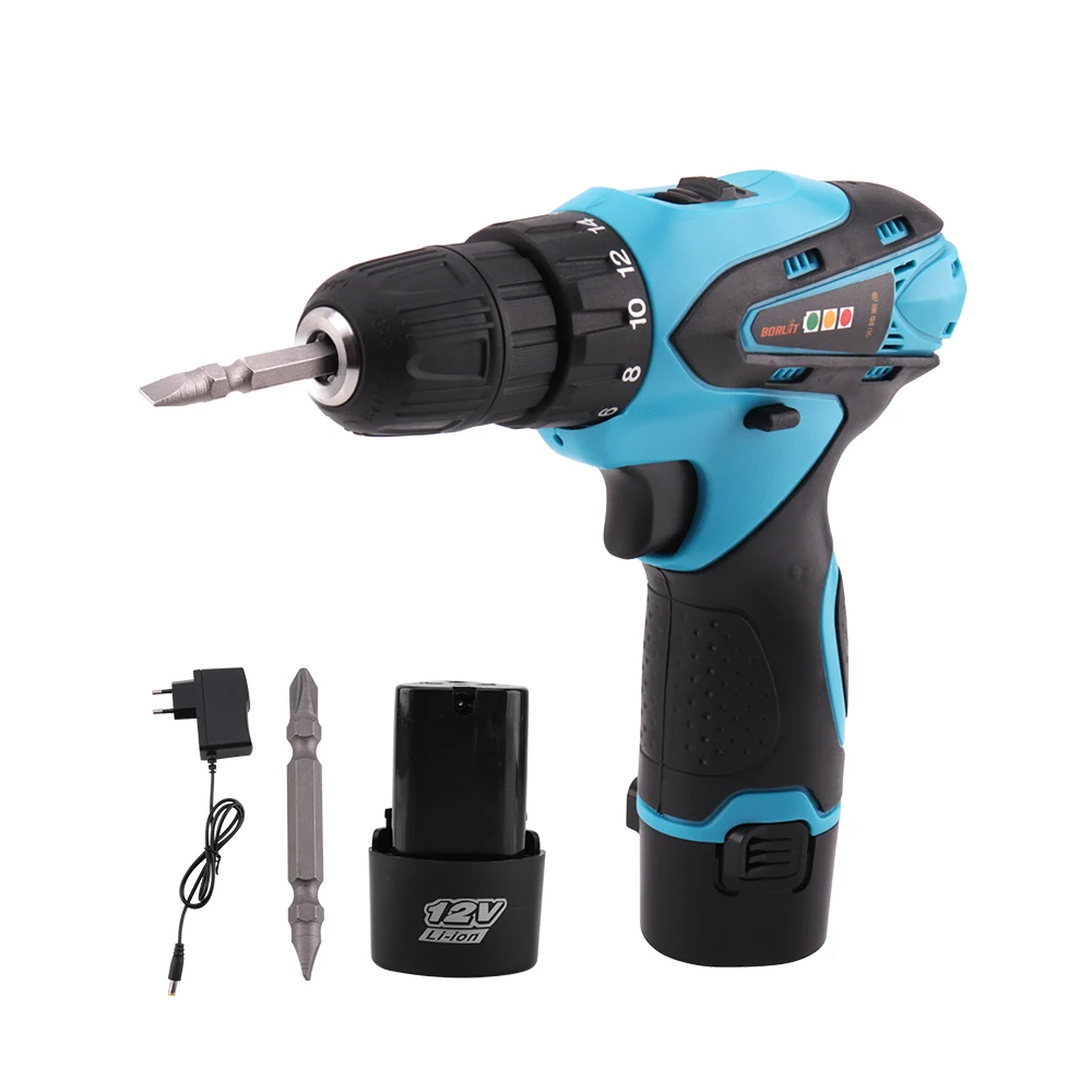 

Cordless Electric Screwdriver with 12V Rechargeable Lithium Battery BORUiT Electric Drill Multi-function Power Tools