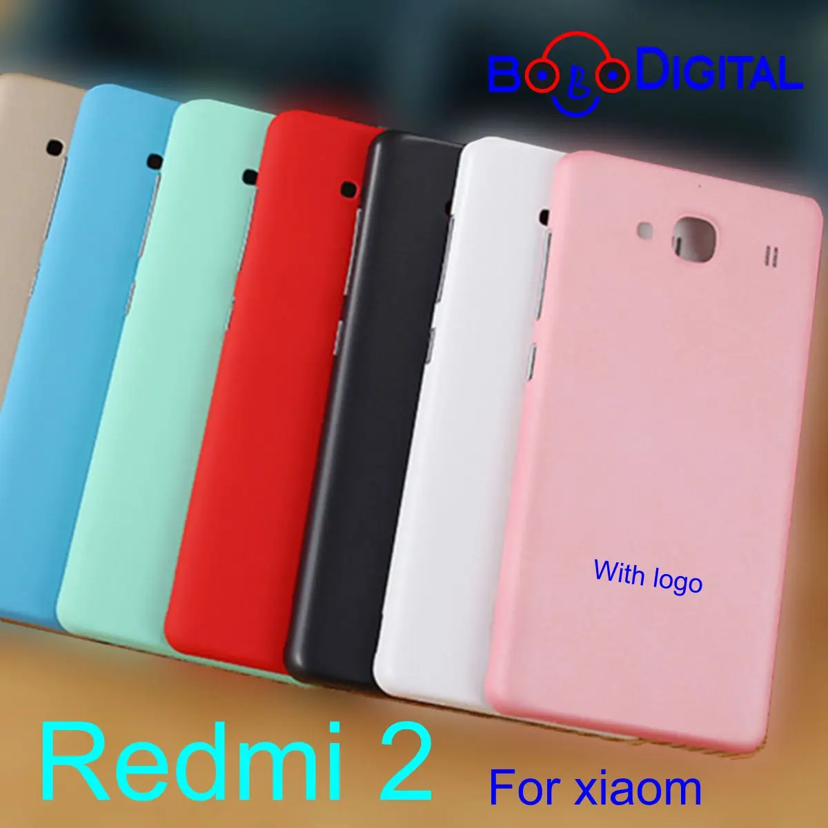 

New Redmi 2 back Housing For Xiaomi Redmi2 Back Cover Case Battery Rear Door with Power Voluem Button For Redmi 2 Battery Cover