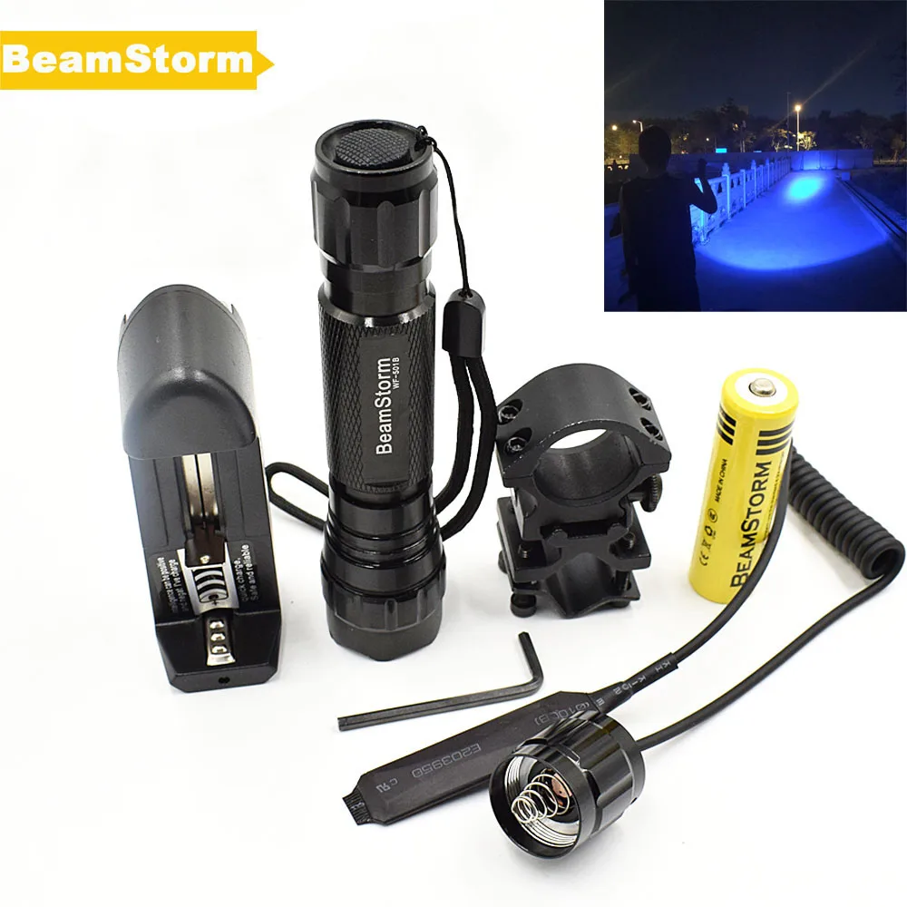 hunting flashlight blue