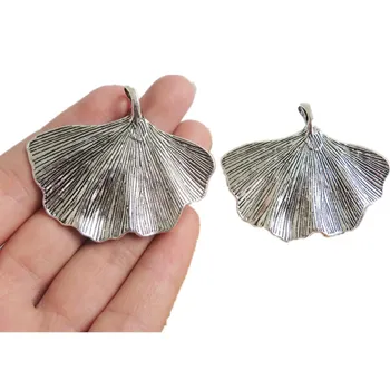 

5pcs Large Ginkgo Leaf Charms Pendants for Jewelry Making Findings