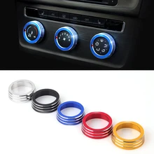 2016 Car Styling Aluminum 3PCS/SET Air Conditioning Heat Control Switch knob AC Knob Case For Volkswagen Golf 7 Left Hand Driver