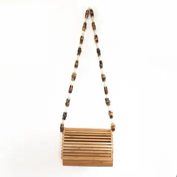 

High quality bamboo shoulder bag Ins net red bamboo summer beach bag 2019 new diagonal cross bamboo bag women's bag