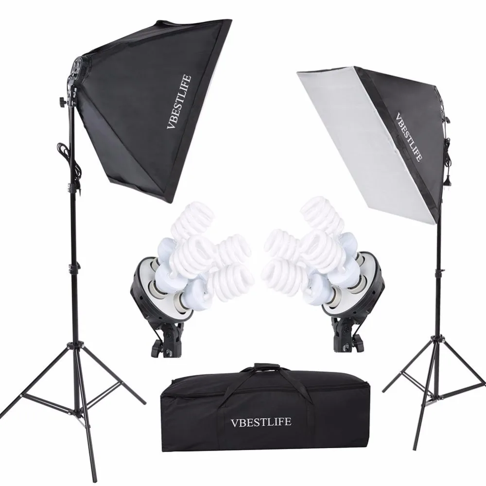 Professional Photography Kit Lighting Equipment Soft Light Umbrella Softbox Bulb Holder Light Bulbs Backdrops Photo Studio Kits