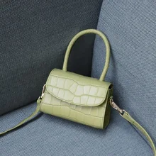 Женская мини-сумка с текстурой под кожу крокодила простая модная сумка через плечо из натуральной кожи ретро-сумка высокого качества сумка-мессенджер