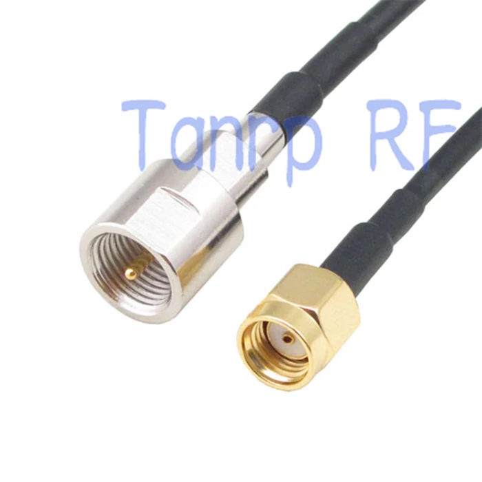 

6in FME male plug to RP-SMA male plug RF connector adapter 15CM Pigtail coaxial jumper cable RG174 extension cord