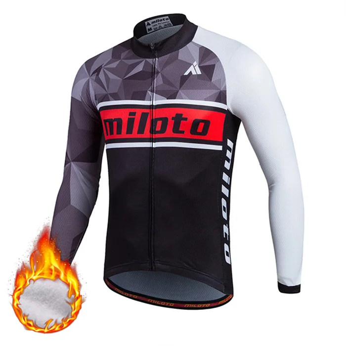 Зимние мужские теплые флисовые майки для велоспорта, длинная теплая одежда для велоспорта, спортивная одежда для велосипедистов, одежда для велоспорта - Цвет: 13
