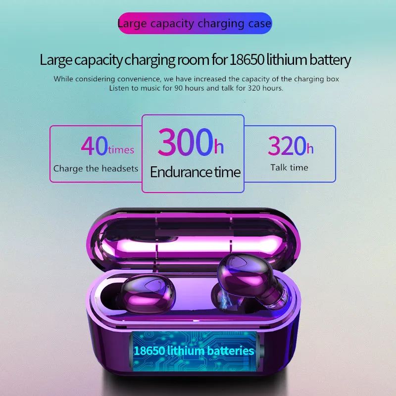 9D True Wireless Earphone TWS 5 0 Bluetooth In Ear Headphones Gaming Headsets HI FI Stereo X9S with 2200mAh Power Bank Earbud