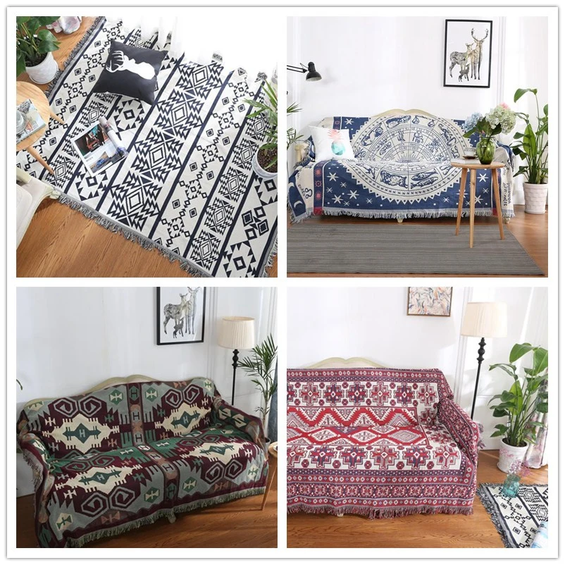 

130cmx180cm Geometric Carpet Exotic Geometric Bedding Knitted Couch Cover Blanket body sofa for picnic floor