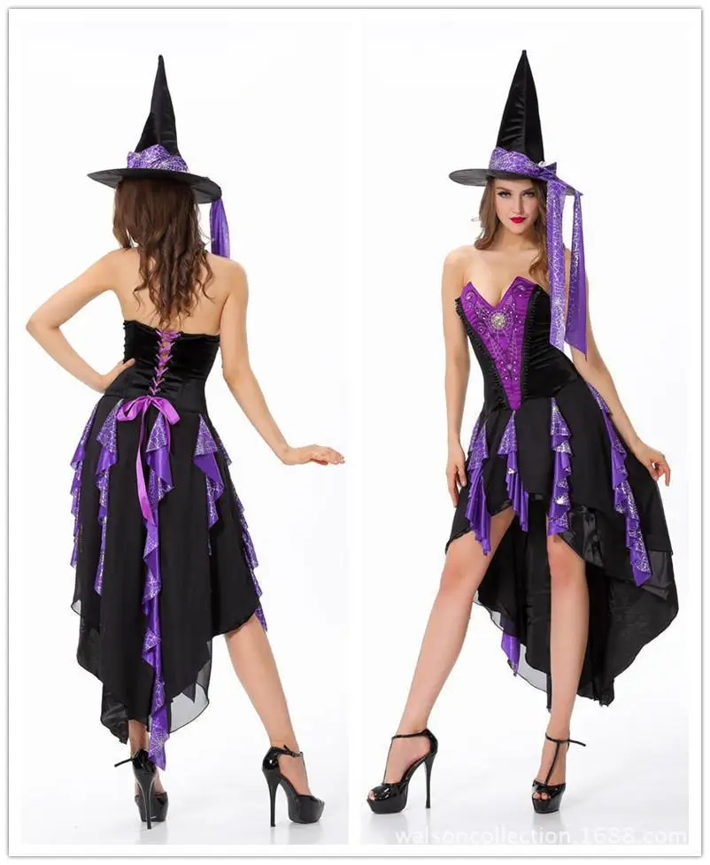 Sexy Witch Costumes Adult Purple Anime Cosplay Costumes For Women 