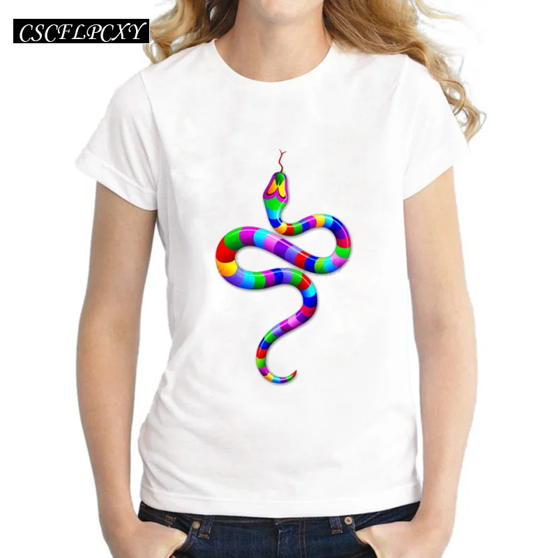 New-Fashion-Women-s-Gecko-Floral-Tribal-Art-Printed-casual-T-shirt-3d-snake-neon-color (2)