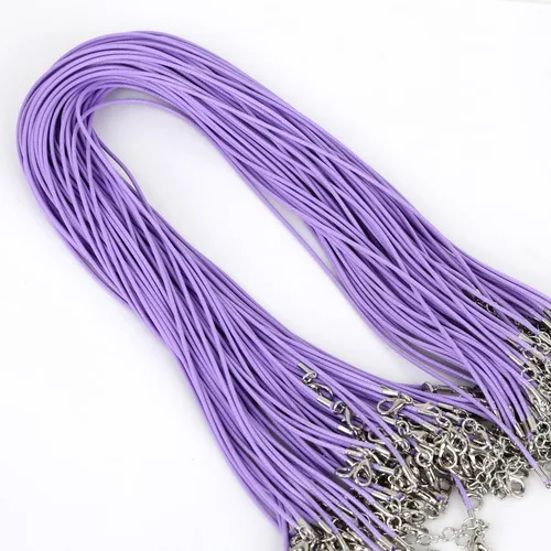 10 шт./лот, кожаные цепочки, браслет, подвеска, амулеты с застежкой-омаром, для самостоятельного изготовления ювелирных изделий, шнур 1,5 мм - Цвет: Light Purple