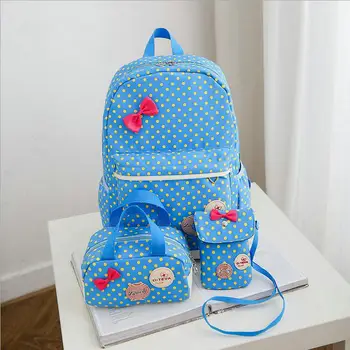 

Large capacity 3pcs/Set School Bags Teenager Girls Printing travel Backpacks kids Bowtie Backpack Rucksack Lightweight schoolbag
