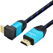 DREMAKE HDMI 90 градусов под прямым углом HDMI мужчин и женщин HDMI кабель аудио и видео Поддержка 3D 4K HDR 1 м 2 м для проектора XBox 360