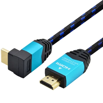 

DREMAKE HDMI 90 Degree Right Angle HDMI Male to Male HDMI Cable Audio&Video Cable Support 3D 4K HDR 1M 2M for Projector XBox 360