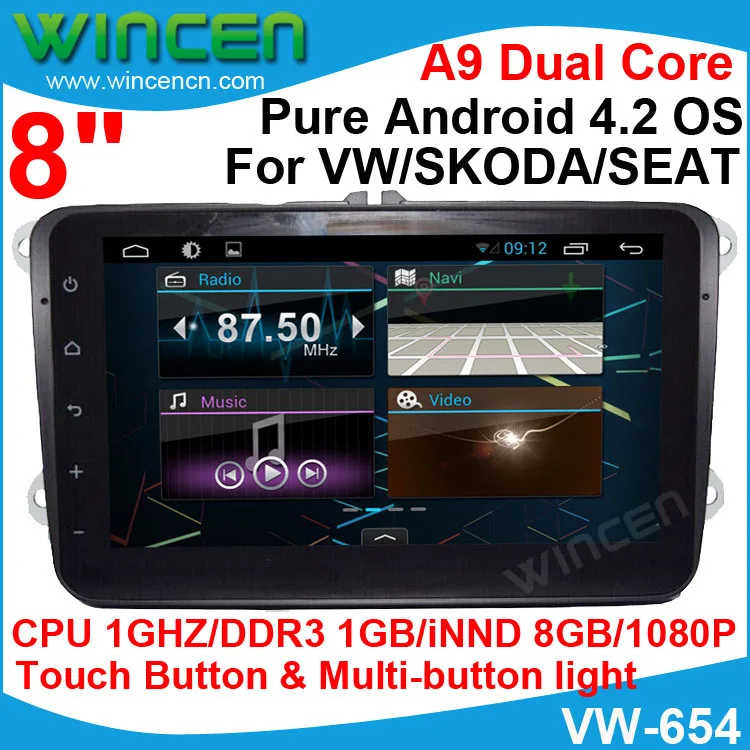 " Android 4,2 автомобиль DVD gps плеер для VW Golf Passat Jetta Tiguan туристическое поло SKODA Octavia SEAT Altea Леон с сенсорной кнопки