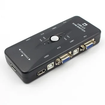 

by dhl or ems 50pcs 4 Port hub USB 2.0 KVM VGA/SVGA Switch Box Adapter Connects Printer Intelli keyboard Mouse 4 Computers