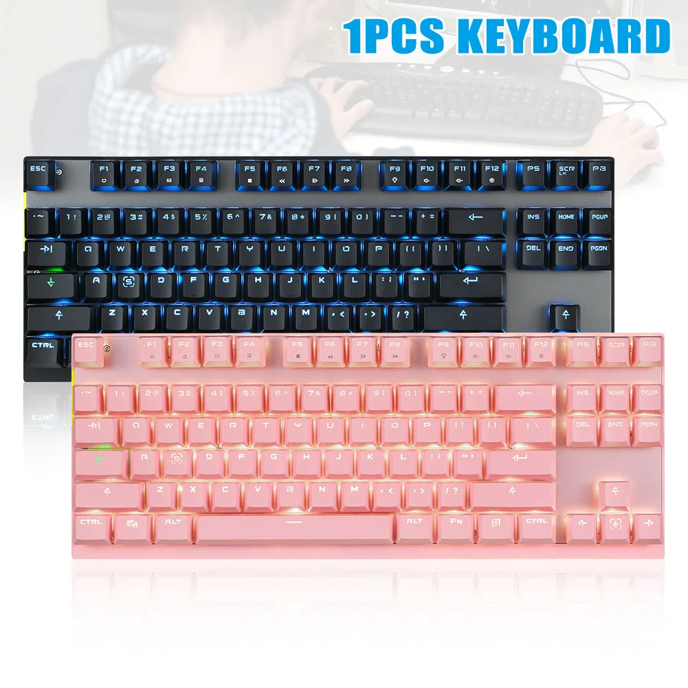 

2.4G Wireless/Wired 87Keys Keyboards Dual Modes Keyboard for Win XP 7 10 Vista Android SD998
