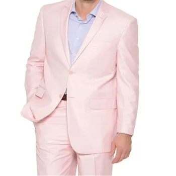 

Custom Made New 2 Pieces Men Suits Pink Groom Tuxedo Groom Wedding Business Formal Suits Men (Jacket + Pants)
