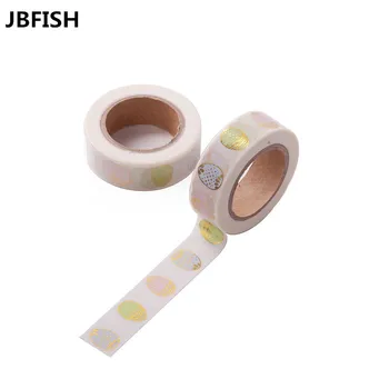 

10M*1.5CM Washi Paper Tape Gold Foil Printing DIY Sticky Deco Masking Japanese Washi Paper Tape 1081